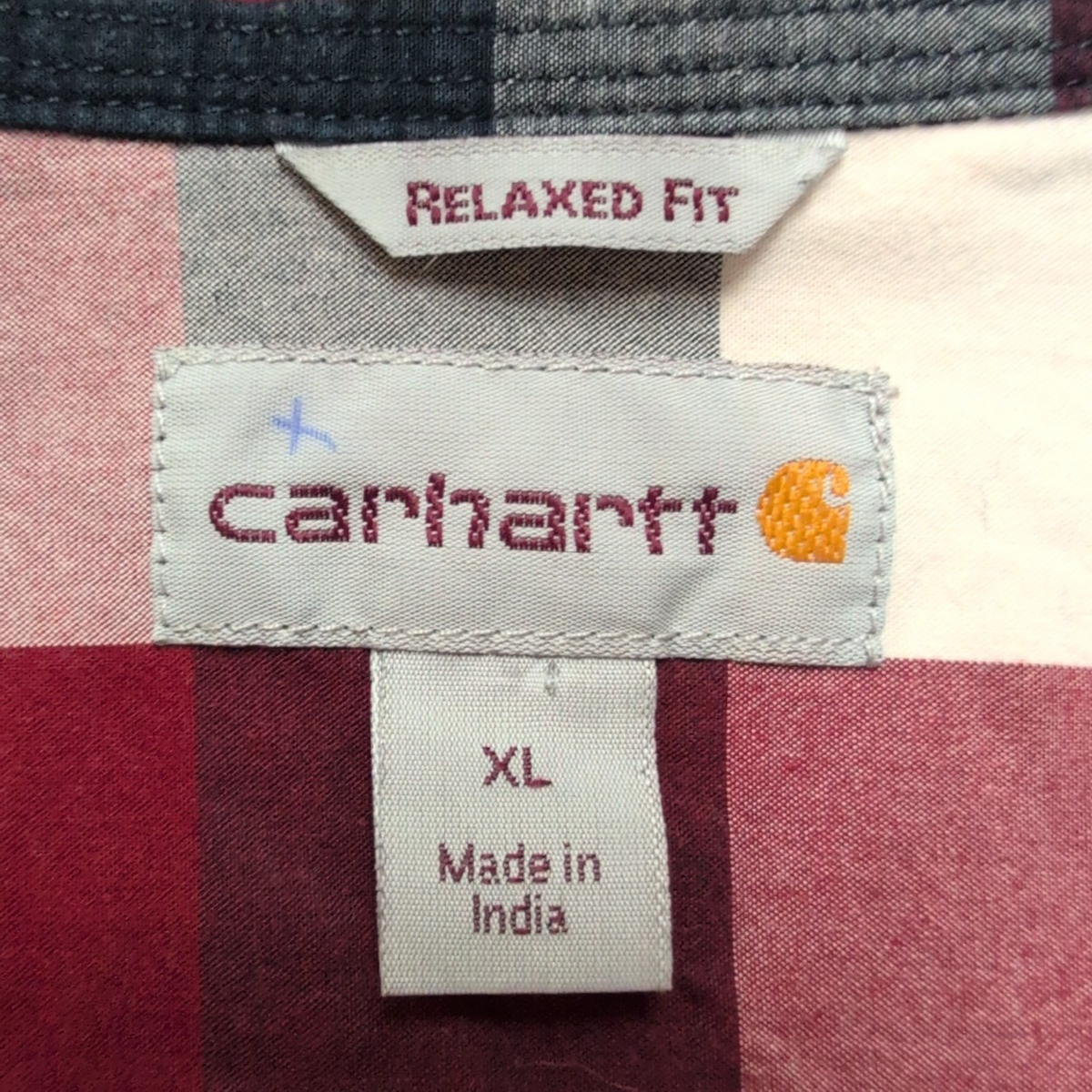 Chemise Carhartt Relaxed Fit XL Rouge Carreaux Manches Courtes