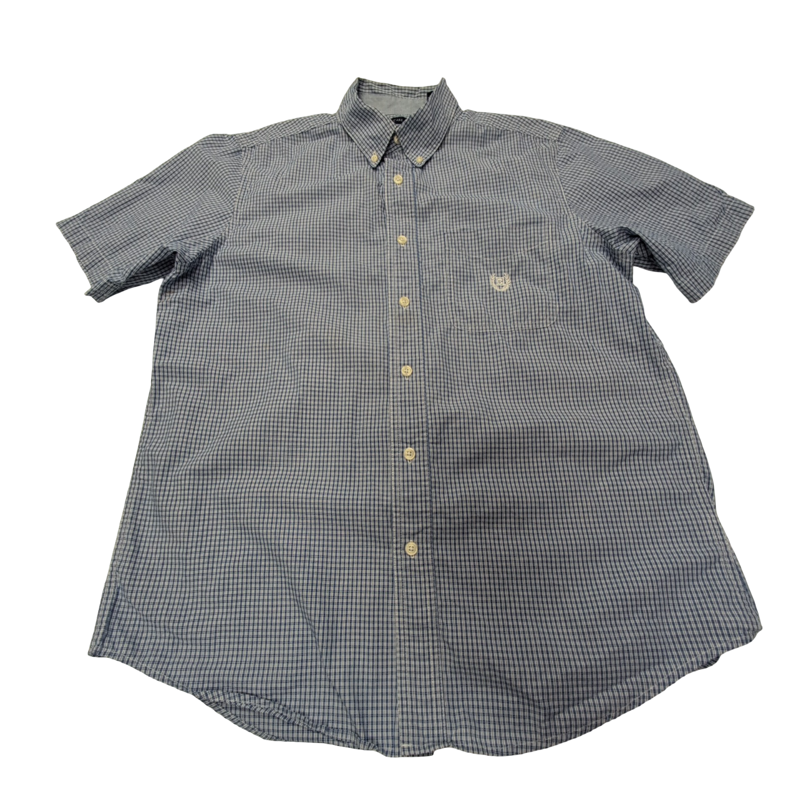 Chemise CHAPS à carreaux bleus manches courtes homme taille M