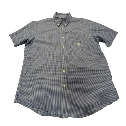 Chemise CHAPS à carreaux bleus manches courtes homme taille M