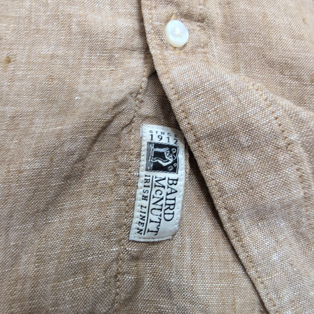Chemise J.Crew Slim Fit M L Marron Clair Irish Linen Baird McNutt manches long