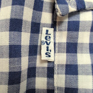 Chemise Levi's western vintage L bleu carreaux col pointu manches longues