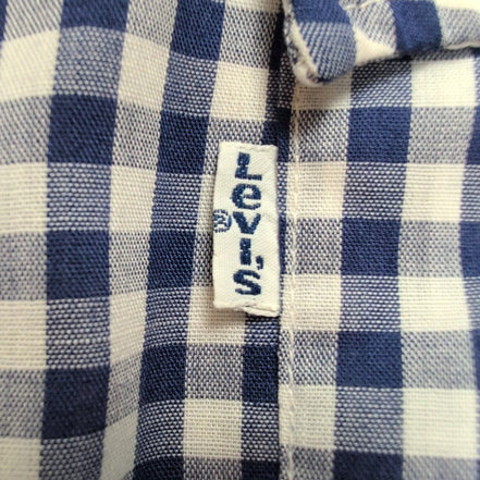 Chemise Levi's western vintage L bleu carreaux col pointu manches longues