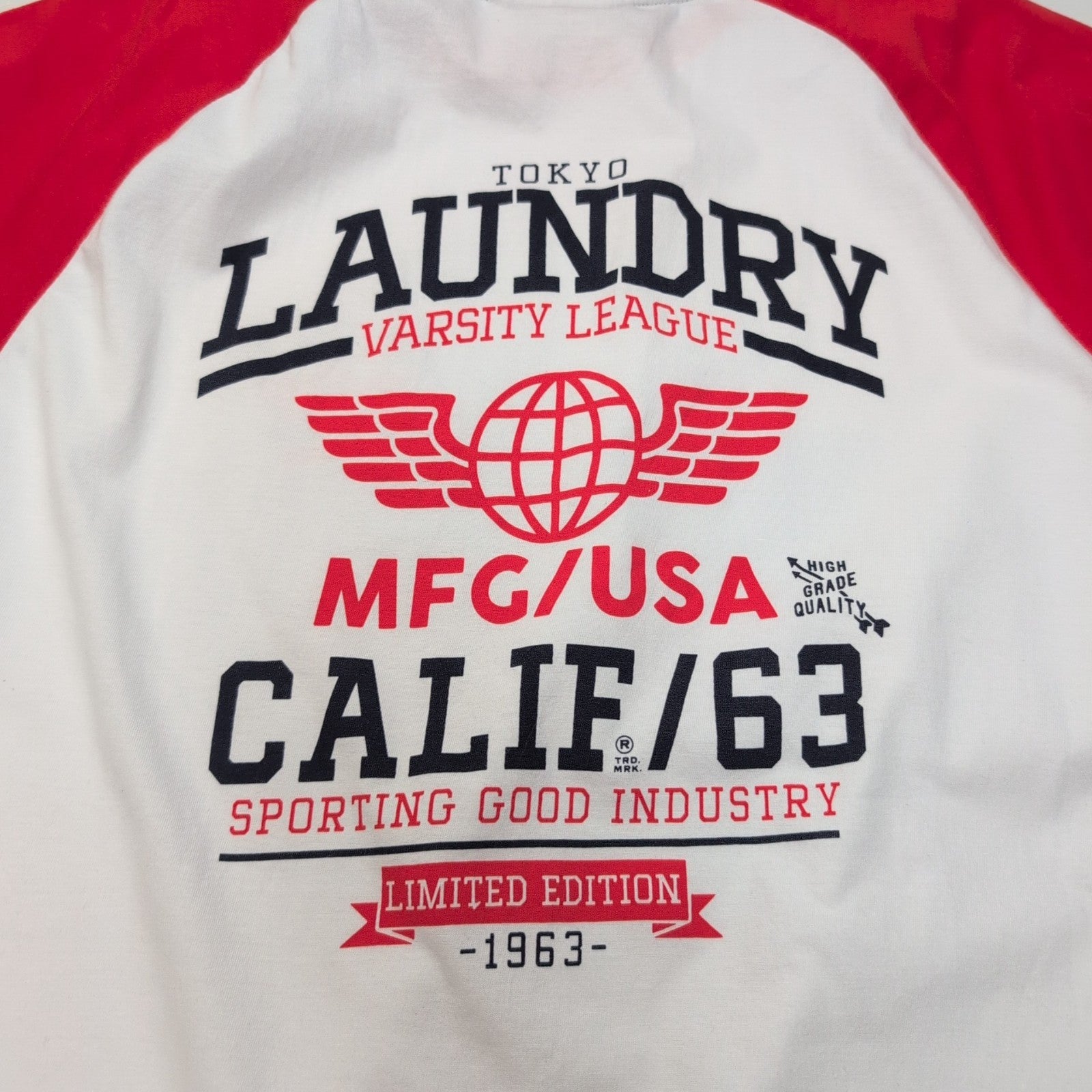 T-shirt Tokyo Laundry XXL Blanc Rouge Imprimé Devant Dos Neuf Étiquette