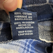 🌲 CHEMISE FLANELLE PERFORMANCE CHAPS M (M) CARREAUX BLEU BLANC LOGO CUIR