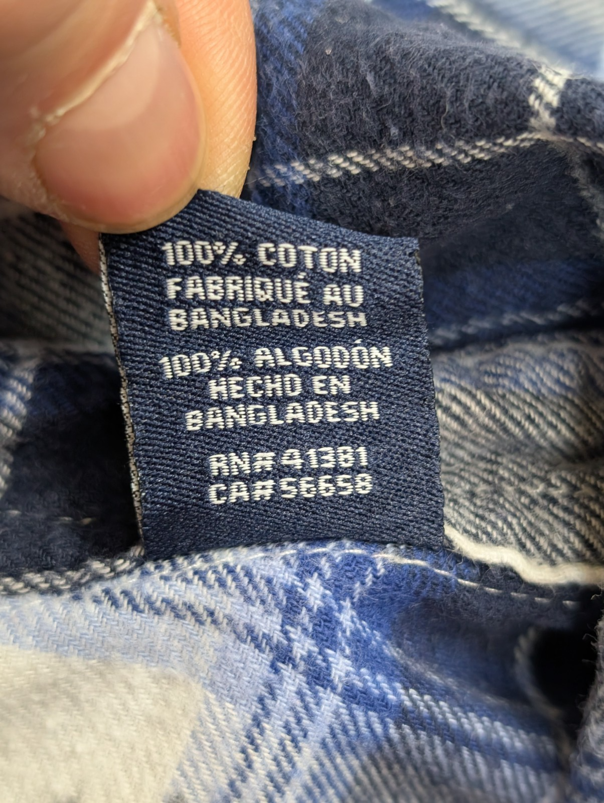 🌲 CHEMISE FLANELLE PERFORMANCE CHAPS M (M) CARREAUX BLEU BLANC LOGO CUIR
