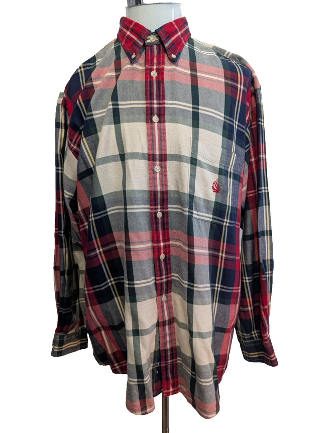 CHEMISE NAUTICA FLANELLE XL ROUGE VERTE Carreaux VINTAGE Lumberjack