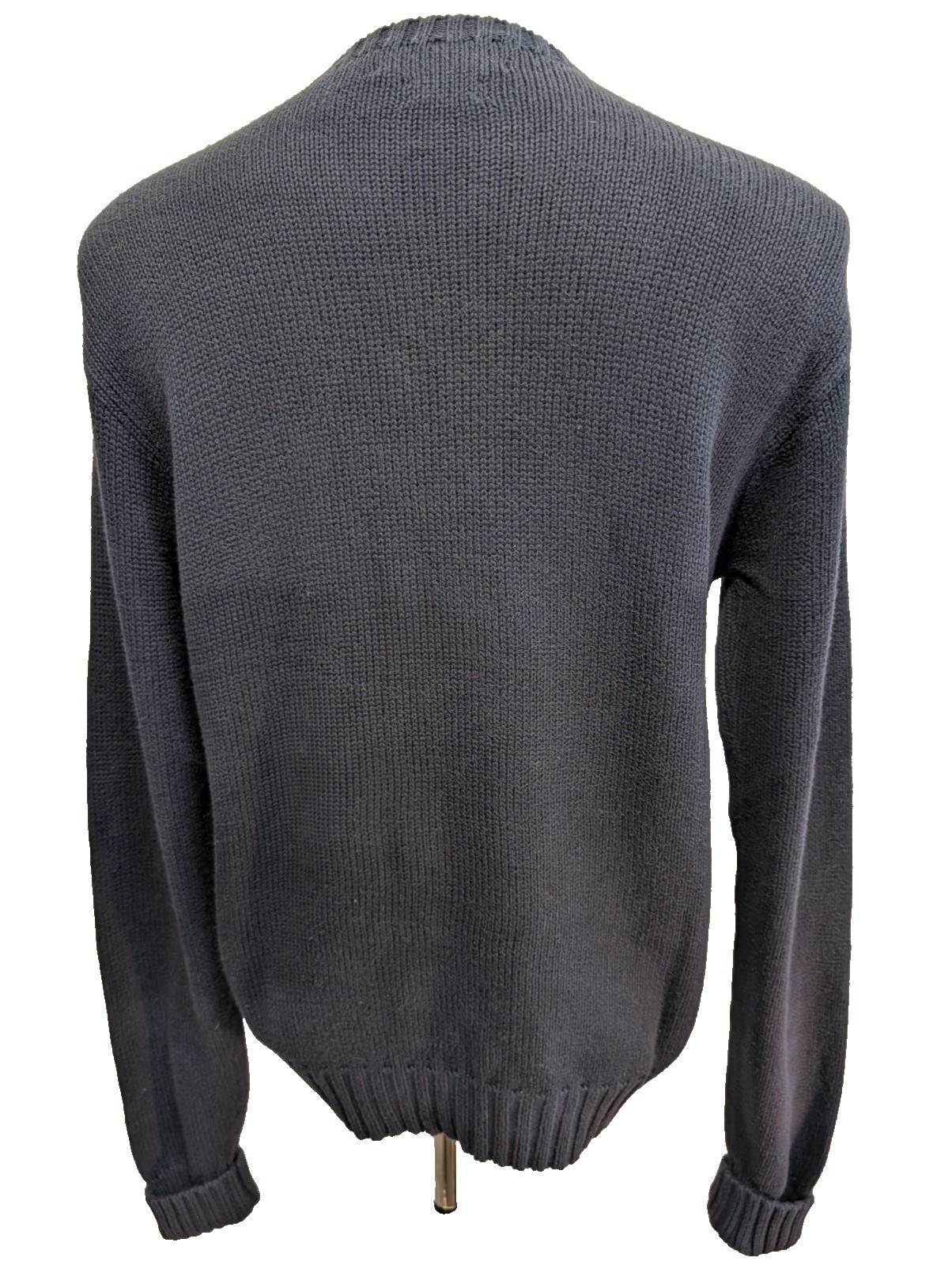 Pull Polo Ralph Lauren Bleu Marine Logo Bleu Ciel - 100% Coton Maille Dense S
