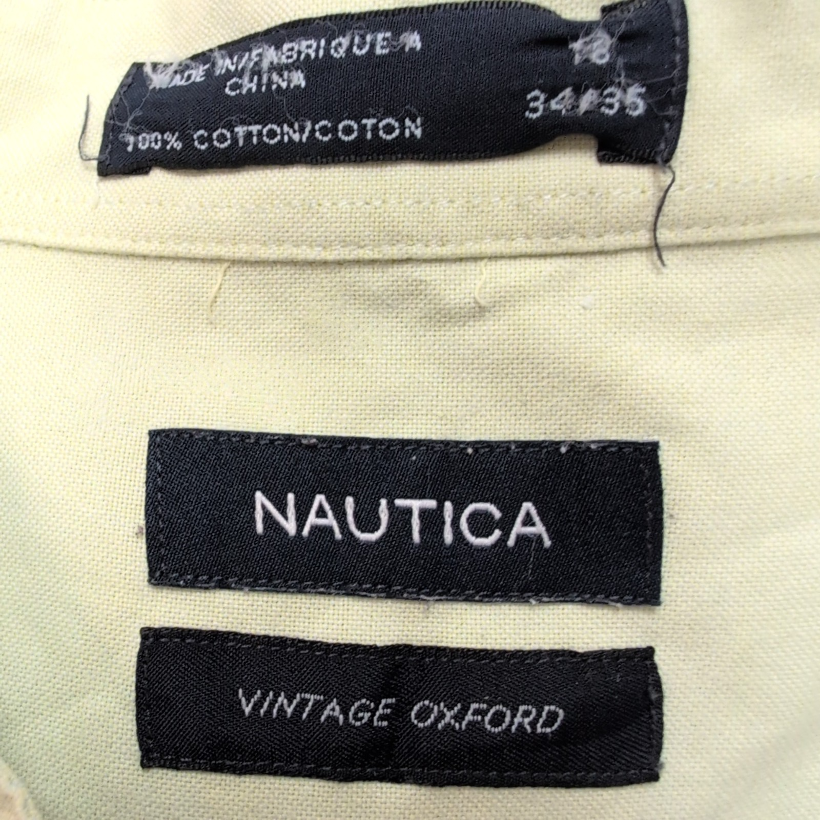 Chemise Nautica Oxford XXL Vert Pastel 100% Coton Logo Brodé Bleu Ciel