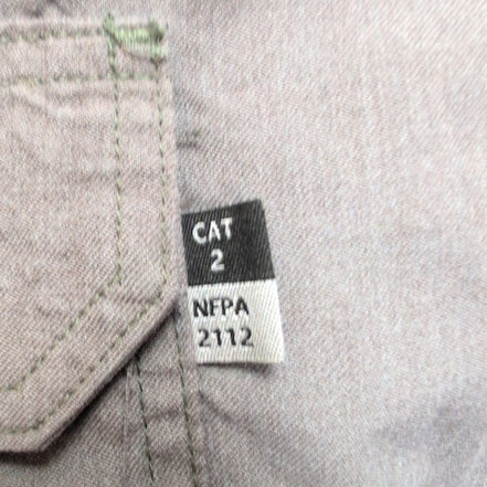 Chemise Carhartt 2XL FR NFPA 2112 Kaki Aramid Workwear CAT manches longues