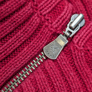Pull Col Rond Calvin Klein Rouge & Bleu Marine Maille Gaufrée - Taille XL