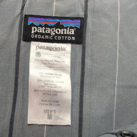 Chemise Patagonia Western M Gris Rayures Coton Bio manches courtes