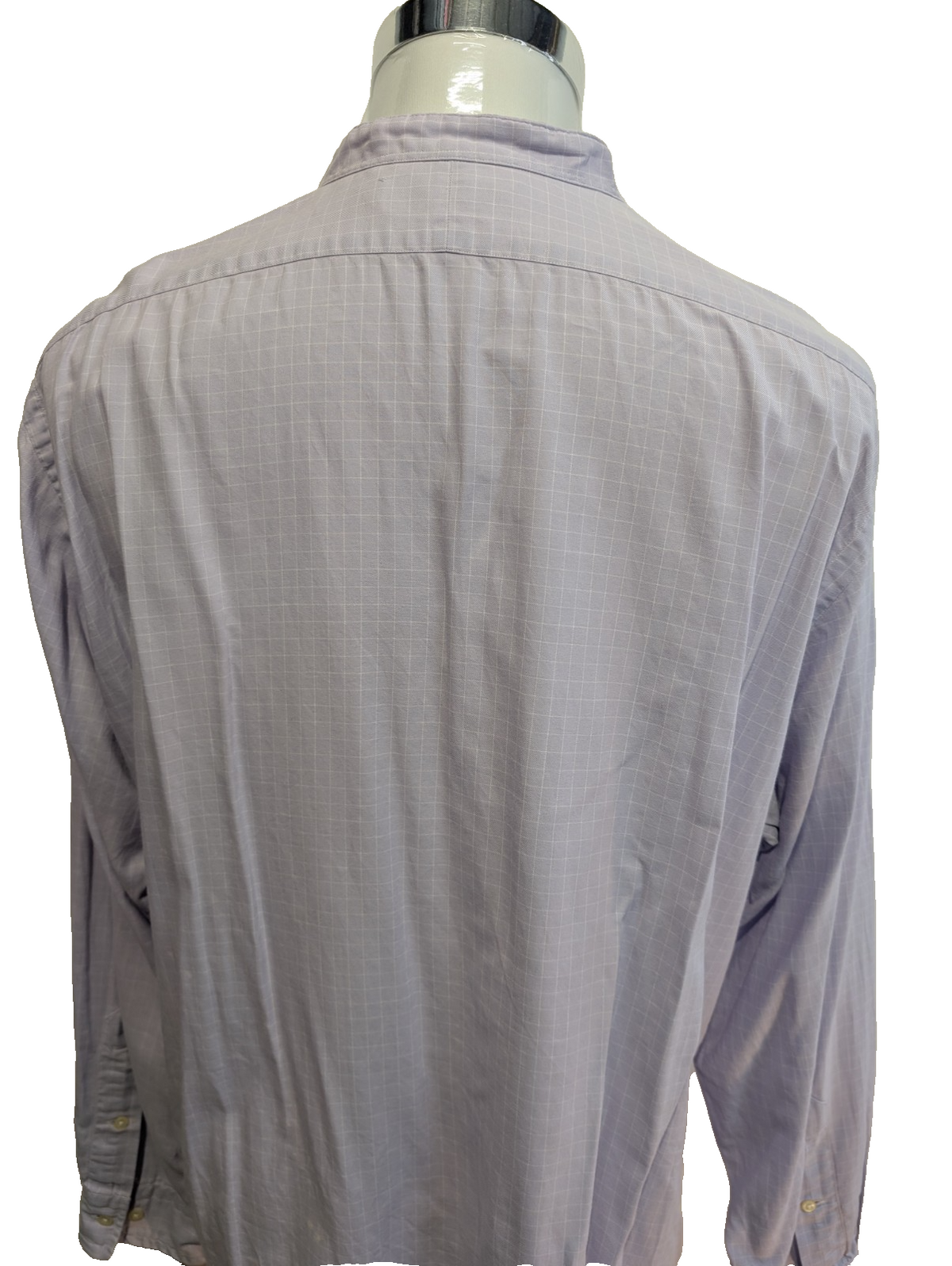 Chemise Polo Ralph Lauren Shirt L XL Andrew Lila Micro-Carreaux Col Mao Officier