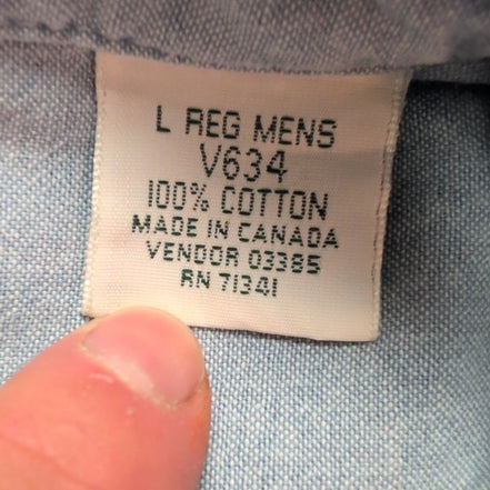 Chemise L.L. Bean bleue uni taille L #92e