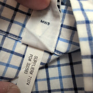 Chemise Ralph Lauren Classic Fit S Blanc Bleu Carreaux Manches Longues