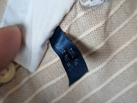 Chemise Polo Ralph Lauren Manches Longues Custom Fit Crème Rayures XXL