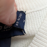Pull sans manches Polo Golf Ralph Lauren M blanc col V coton logo marine