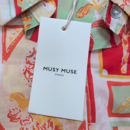Chemise Hawaïenne Femme Musy Muse Paris S Neuve Coton Manches Longues