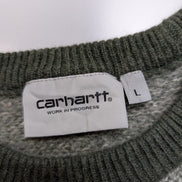 Pull CARHARTT Épais 80% Laine d'Agneau Vert Kaki Femme Taille L (Petit)