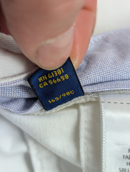 Pantalon chino Polo Ralph Lauren W38 L30 blanc Stretch Straight Fit