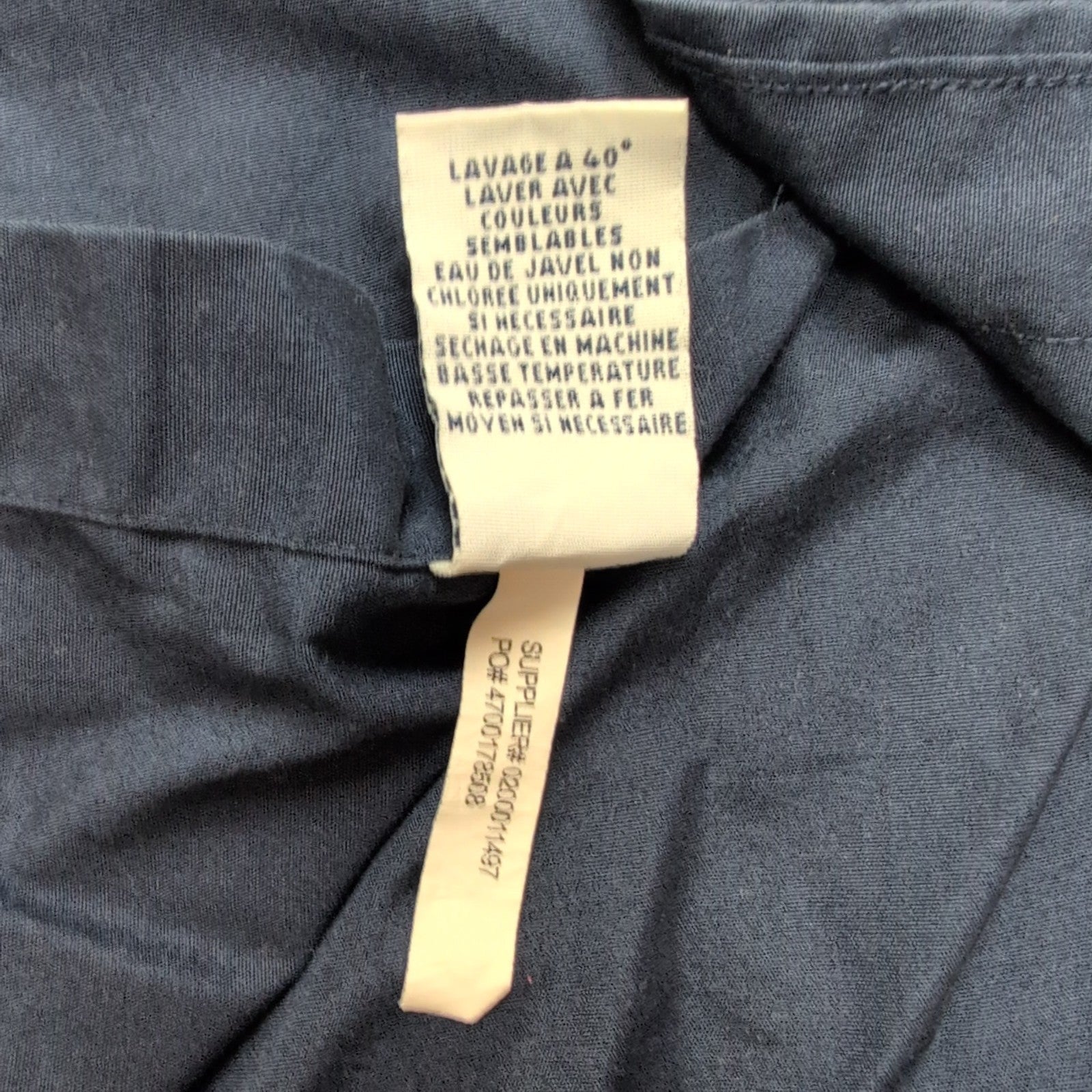 Chemise Ralph Lauren M Bleu Marine Unie Coton Manches Courtes Logo Rouge