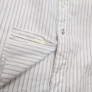 Chemise Nautica Taille XL Blanche Rayures Bleues 100% Coton Manches Longues