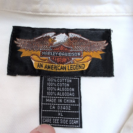 Harley Davidson Chemise Blanche Manches Courtes 100% Coton Homme XL