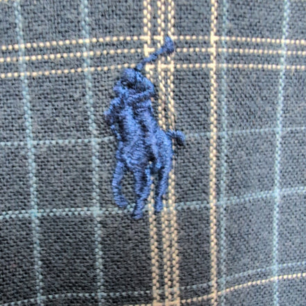 Chemise Ralph Lauren Blake 2XL Carreaux Bleu Marine Coton manches courtes