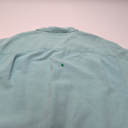 Chemise Hawaïenne Tommy Bahama LG 90% Soie Vert Pâle Boutons Bois