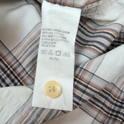 Chemise Manches Courtes Timberland Carreaux Marron et Blanc poche Taille M