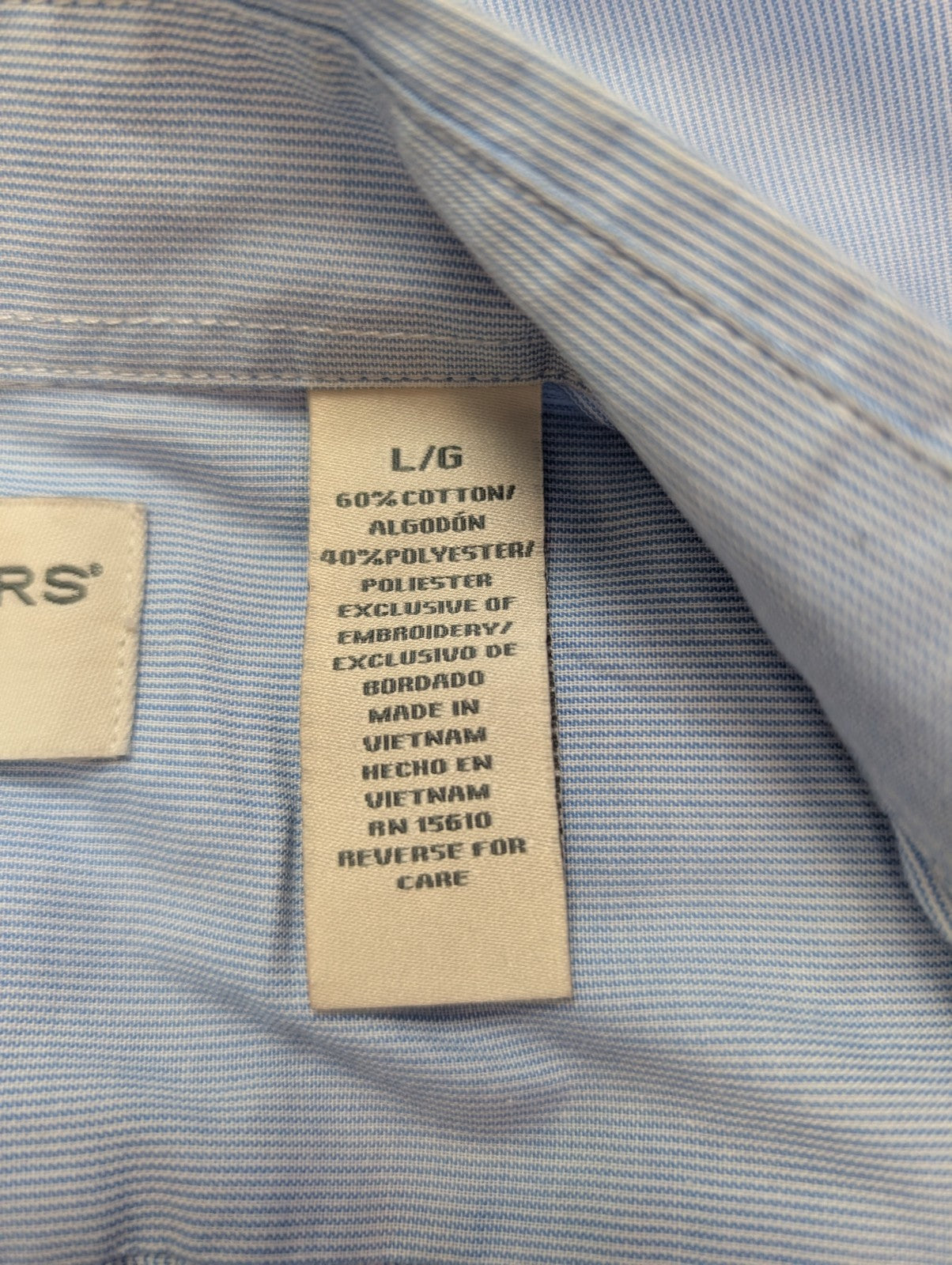 Chemise Dockers manches courtes bleu à rayures taille L #263