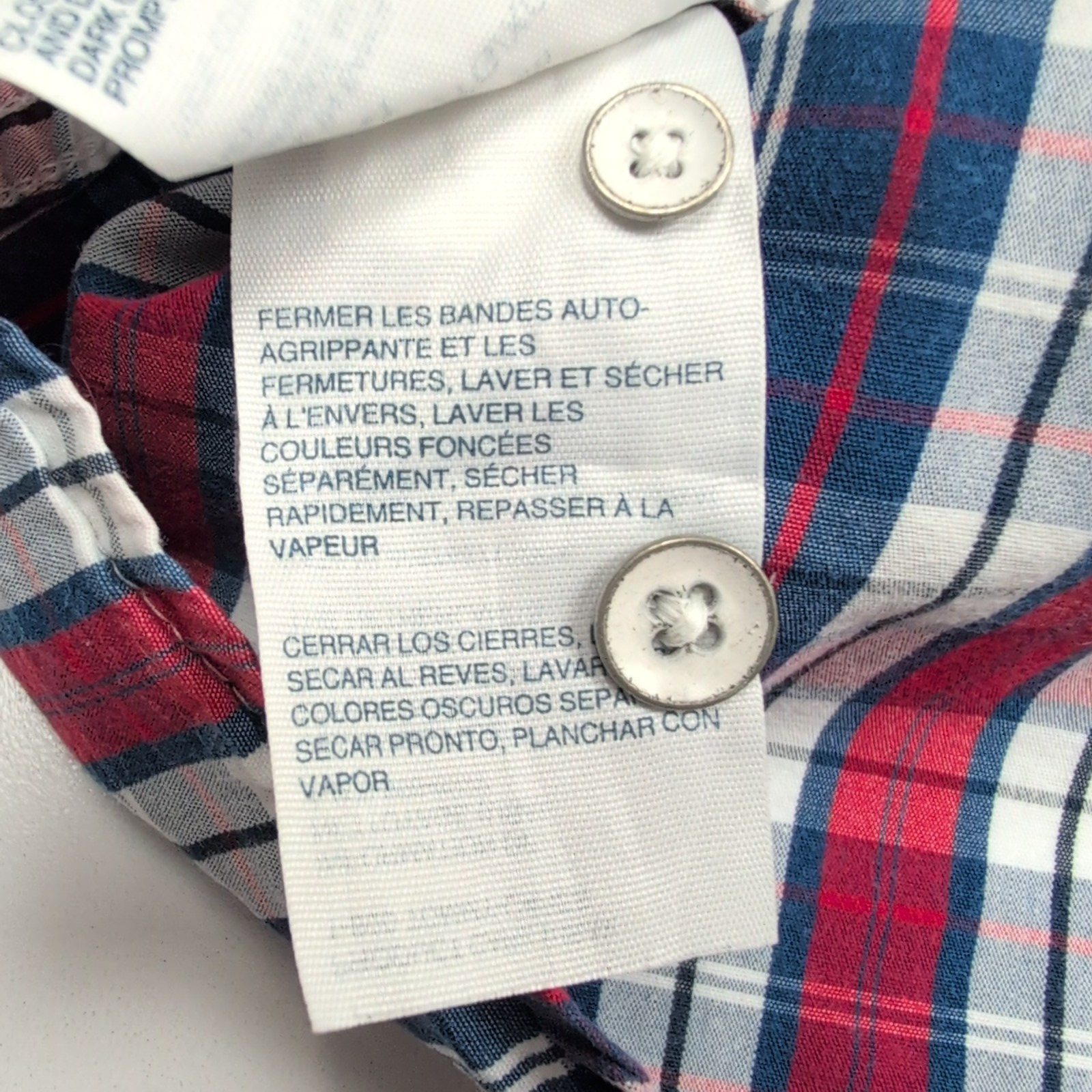 Chemise Tommy Hilfiger Manche Courte Bleue Blanche Rouge Carreaux Taille XL Une