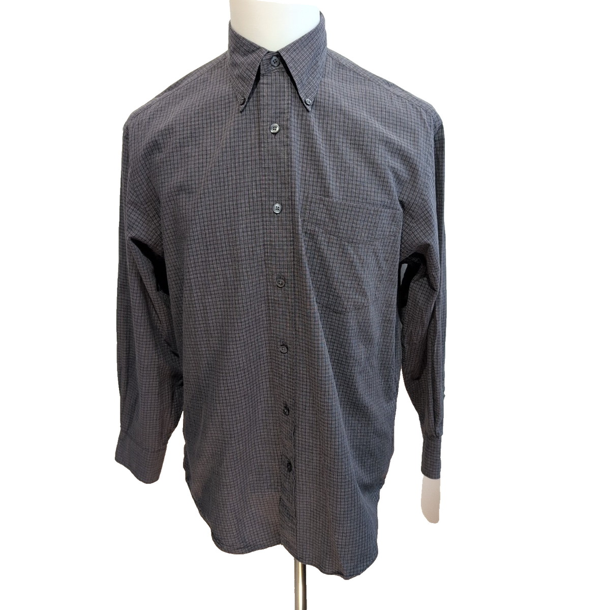 Chemise Nautica Hong Kong M vert violet carreaux 55 % coton / 45 % Tencel
