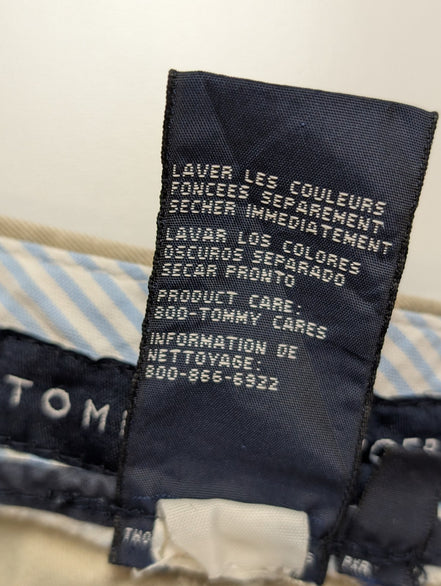 Pantalon Chino Tommy Hilfiger à Pinces Coupe Vintage Crème W34 L32