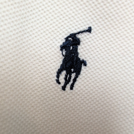 Polo Ralph Lauren Homme XL Blanc Logo Bleu Marine Polo Manches Courtes