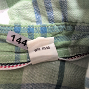 Chemise Weatherproof Vintage XL Lin Coton Vert Bleu Carreaux Manches Courtes