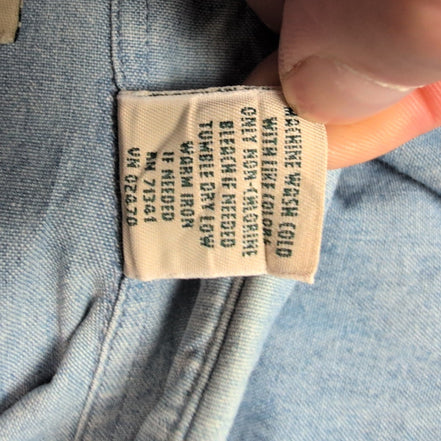 Chemise L.L. Bean bleue effet jean manches courtes taille M 1 poche