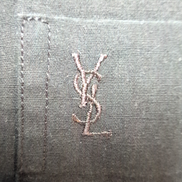 Chemise Yves Saint Laurent Vintage Noir Logo Brodé Taille L Manches Courtes