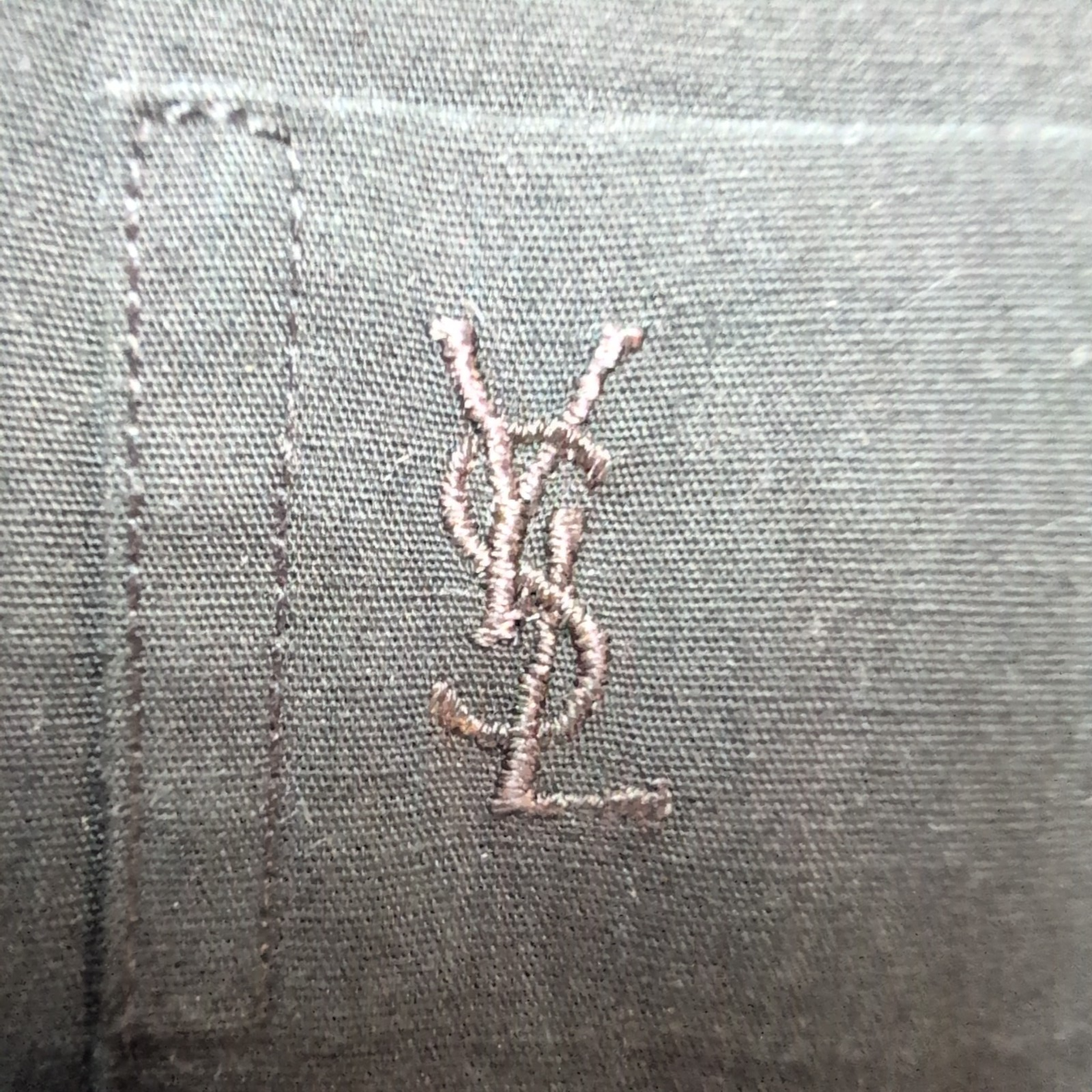 Chemise Yves Saint Laurent Vintage Noir Logo Brodé Taille L Manches Courtes