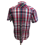 Chemise LEVI'S Homme L Rouge et Bleue à Carreaux Jaunes Manches Courtes