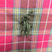 Chemise Ralph Lauren Classic Fit XL Carreaux Rouge Kaki Logo Vert manches longue