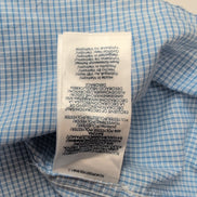 Chemise Chaps bleu ciel à petits carreaux avec poche et logo manches courtes XL