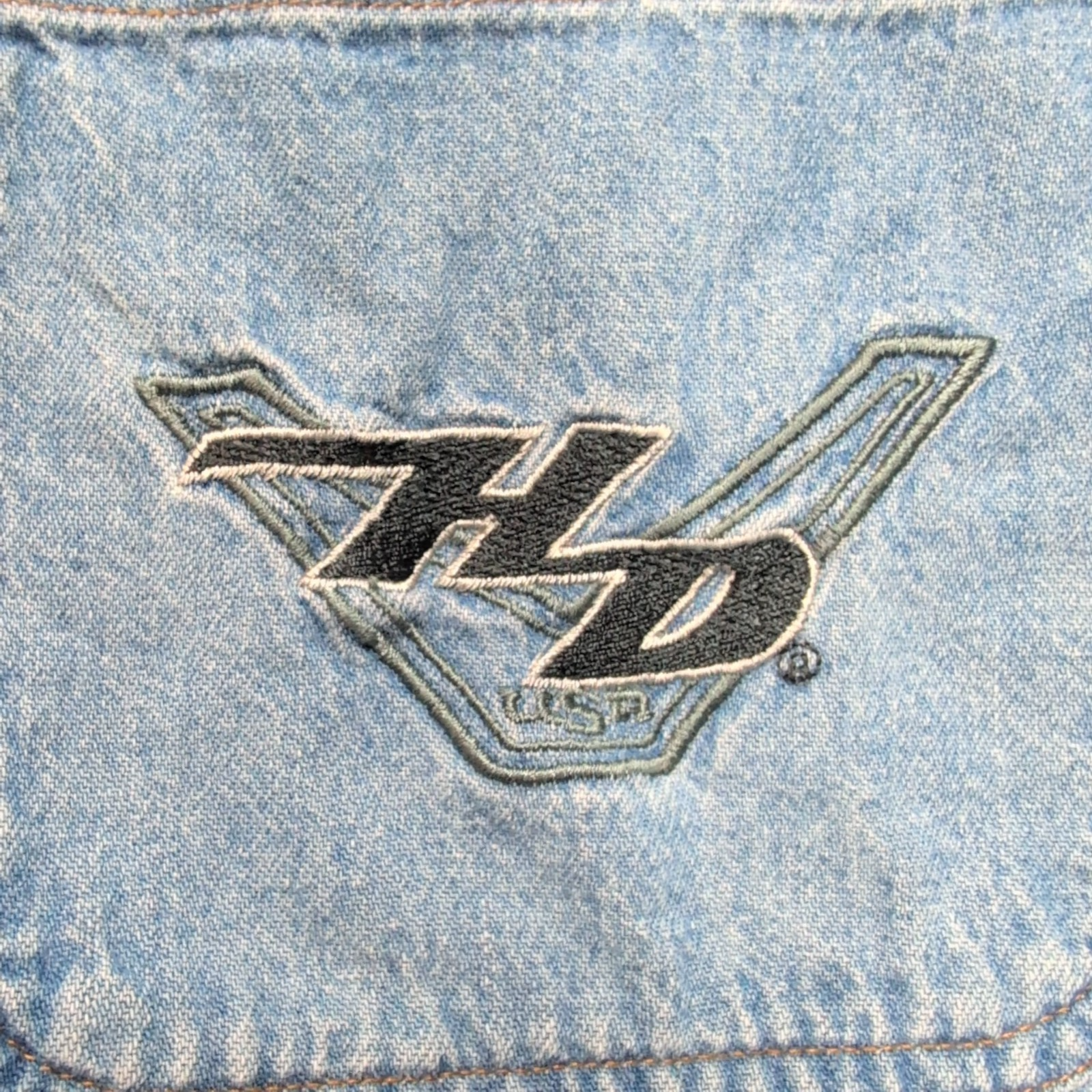 Harley Davidson chemise jean bleu biker blues made in USA XL rare