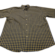 Chemise Tommy Hilfiger jaune à carreaux manches courtes taille L Vintage homme