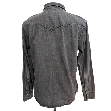 Chemise en jean Levi's noir gris foncé style western patiné Taille L