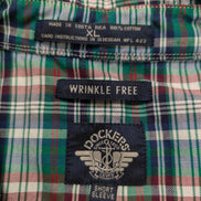 Chemise à manches courtes Dockers verte à carreaux taille XL #174msch