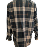 L.L. Bean Chamois Flanelle Coudes Réparés Vert Marron L USURE VINTAGE | 325S