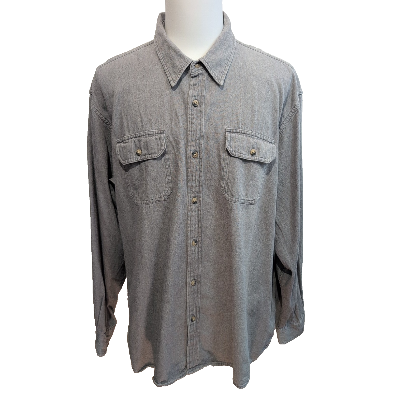Chemise Wrangler 3XL Gris Workwear 2 Poches Coton manches longues
