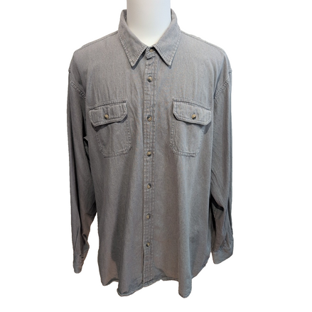 Chemise Wrangler 3XL Gris Workwear 2 Poches Coton manches longues