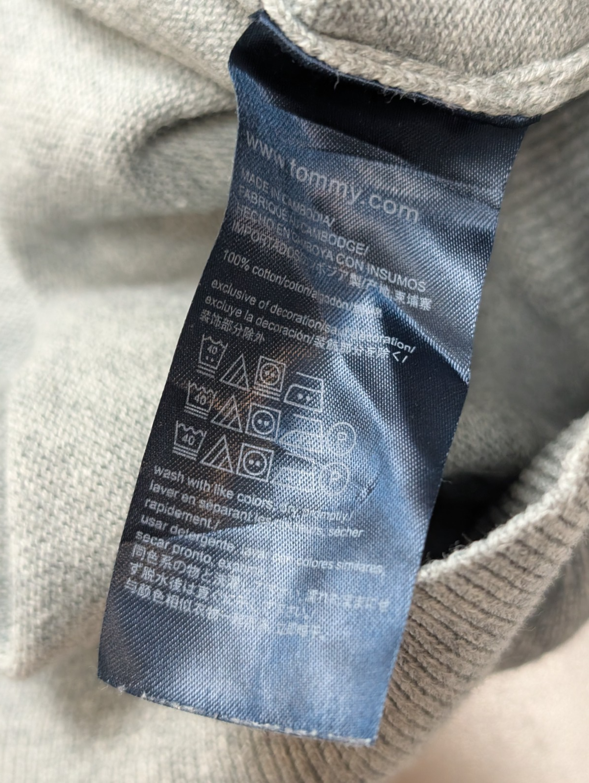 Pull Tommy Hilfiger - Col V - Gris - Taille XL/XXL