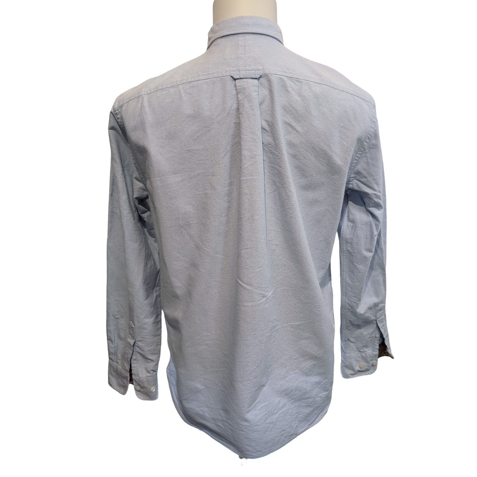 Chemise BURBERRY vintage L bleu Oxford logo écusson brodé coton